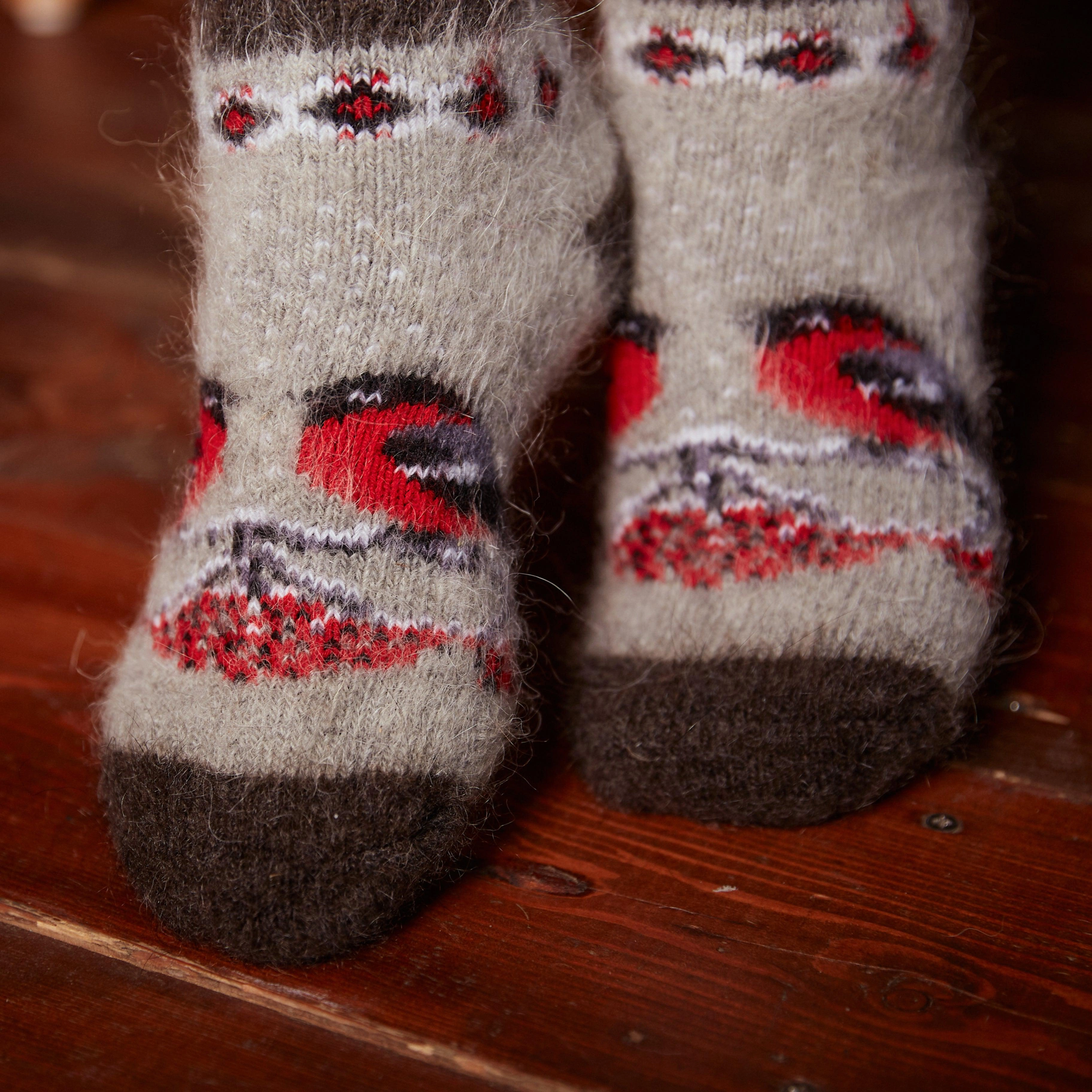 Cozy Bird & Berry Wool Socks for Every Adventure